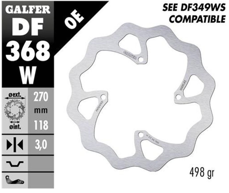 GALFER TARCZA HAMULCOWA PRZÓD SUZUKI RM 250Z '19-, RMX 450Z '18- WAVE (270X118X3MM) (1)
