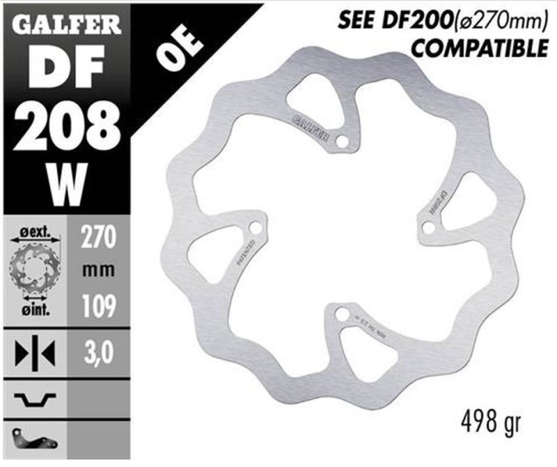 GALFER TARCZA HAMULCOWA PRZÓD KAWASAKI KX 250F/450F '15-, KX 250X/450X '21- WAVE (270X109X3MM) (1)