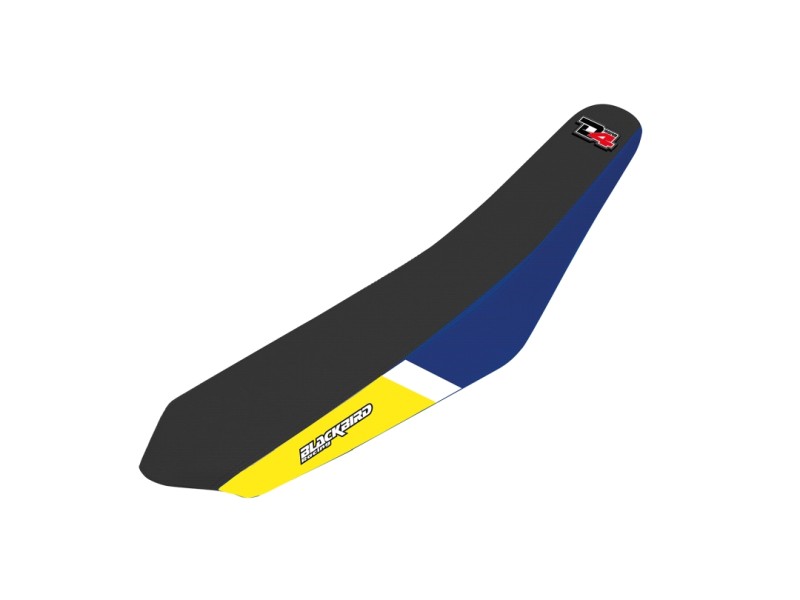 BLACKBIRD POKROWIEC / POSZYCIE NA SIEDZENIE SHERCO SE/SEF '17-'23 (SE/SFE ALL MODELS '17-'23) DREAM 4 KOLOR CZARNY NIEBIESKI ŻÓŁTY