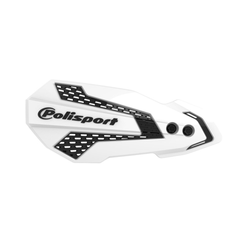 POLISPORT OSŁONY RĄK (LISTKI) MODEL MX FLOW Z UNIWERSALNYM ZESTAWEM MONTAŻOWYM HUSQVARNA TE/FE '22; GAS GAS EC/EC-F '21-'23 KOLOR BIAŁY CZARNY