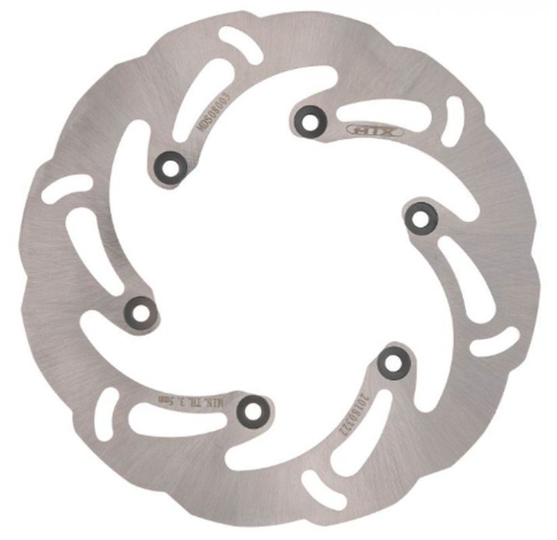 MTX PARTS TARCZA HAMULCOWA TYŁ KTM EXC/SX 125/250 '91-'25, EXC 300 '00-'25, EXC-F/SX-F/XC-F 350 '11-'25, EXC 450 '03-'25, EXC 500 '12-'19, HUSQVARNA FC/FE 250/350/450 '14-'25, TE 125/250/300 '14-'25 WAVE (220X110X4MM) (6X6,5MM) (1)