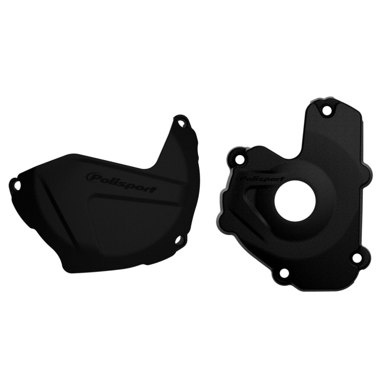 POLISPORT ZESTAW OSŁONA POKRYWY (DEKLA) ALTERNATORA ORAZ OSŁONA POKRYWY SPRZĘGŁA KAWASKI KX 250F '13-'16 KOLOR CZARNY (8460800001+8435800001)