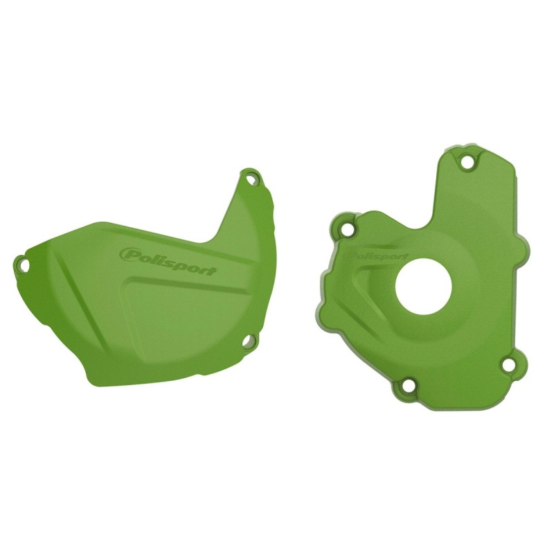 POLISPORT ZESTAW OSŁONA POKRYWY (DEKLA) ALTERNATORA ORAZ OSŁONA POKRYWY SPRZĘGŁA KAWASKI KX 250F '13-'16 KOLOR ZIELONY (8460800002+8435800002)