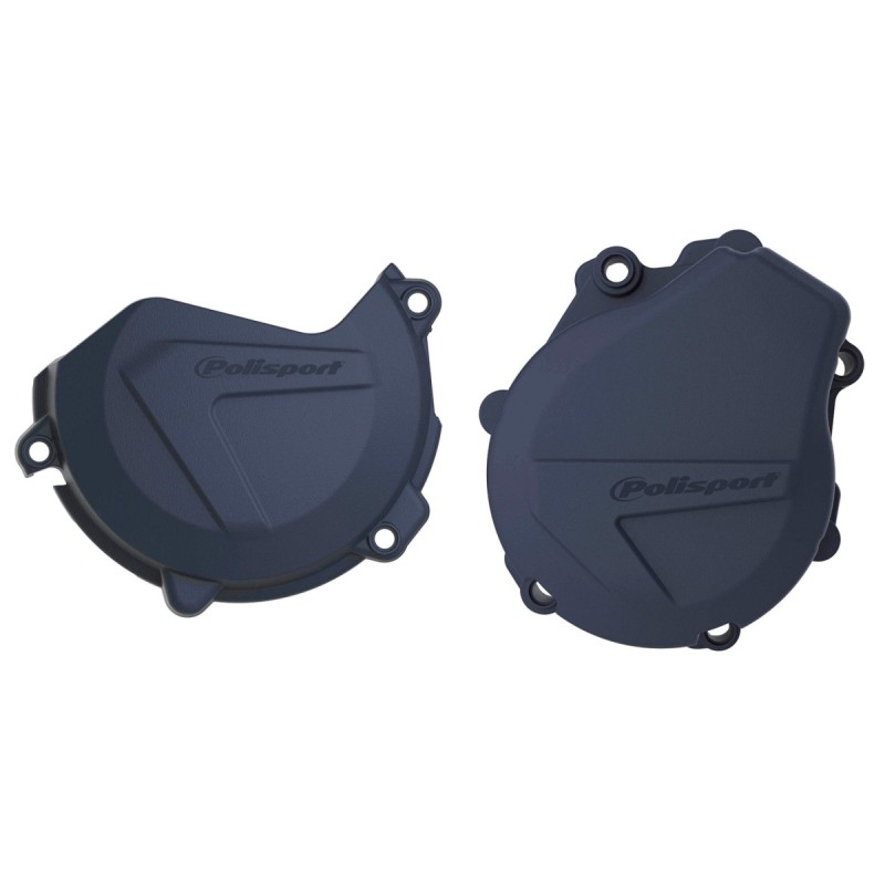 POLISPORT ZESTAW OSŁONA POKRYWY (DEKLA) ALTERNATORA ORAZ OSŁONA POKRYWY SPRZĘGŁA KTM EXC-F/XC-F 450/500 '17-'22; HUSQVARNA FE 450/501 '17-'22 KOLOR NIEBIESKI (846700003+8460500003)