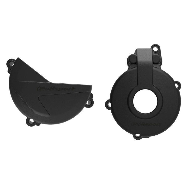 POLISPORT ZESTAW OSŁONA POKRYWY (DEKLA) ALTERNATORA ORAZ OSŁONA POKRYWY SPRZĘGŁA I OSŁONY POMPY WODY SHERCO SE-F 250 '14-'23; SE-F 300 '14-'23 KOLOR CZARNY (8467400001+8467200001+8484600001)