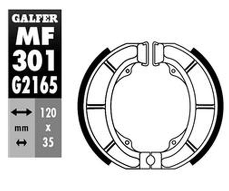 GALFER SZCZĘKI HAMULCOWE TYŁ DERBI ATLANTIS 50/100 '99-, SUZUKI ADDRESS 50 '92-, AP 50 '94-, LIDO 50/75/80 '89-, (1)