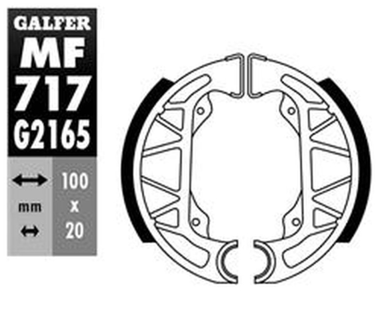 GALFER SZCZĘKI HAMULCOWE TYŁ PIAGGIO FLY 100/125 '05-, FREE 100 '02-, TYPHOON 50/80/125 '96-'10, TYPHOON-X 50 '99-'10 (1)