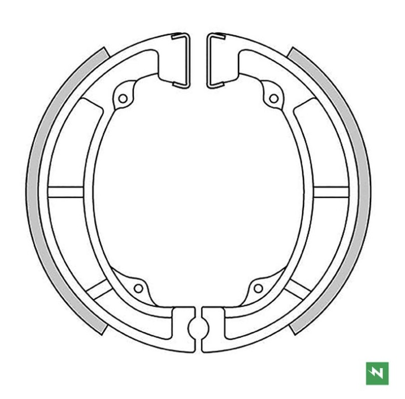 NEWFREN SZCZĘKI HAMULCOWE PRZÓD KAWASAKI KDX 175 '80-'82, KE 125/175 '76-'85, KL 250 '80-'84, KLX 250 '79-'80, KX 125 '74-'80 (120X28MM) (1)