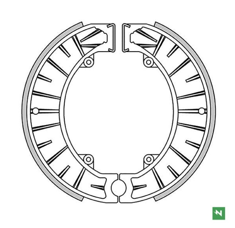 NEWFREN SZCZĘKI HAMULCOWE PRZÓD/TYŁ KTM MX 250 '82, TYŁ KTM GS 175 '77-'82 (181X25MM) (1)