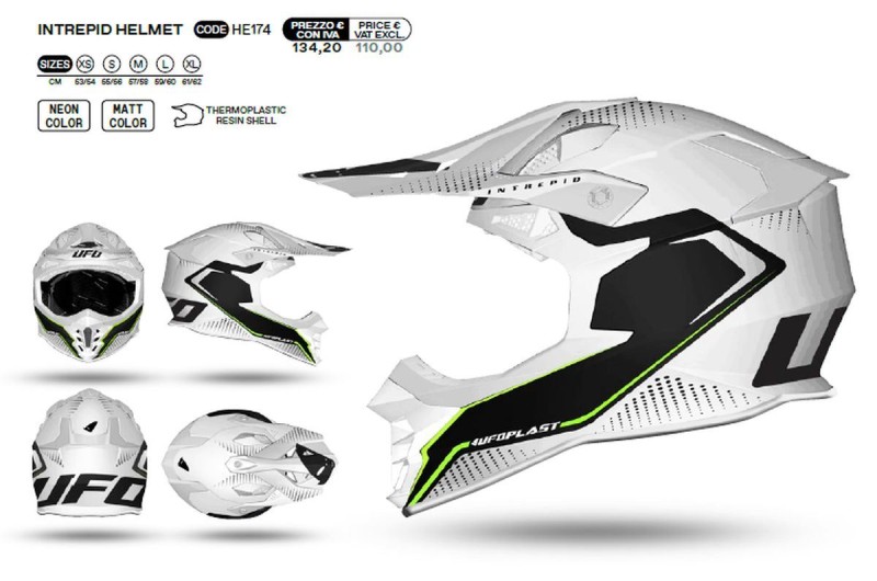 UFO KASK INTREPID CROSS KOLOR BIAŁY/CZARNY ROZMIAR XL ( ECE 22R06 ) - KOLEKCJA 2024