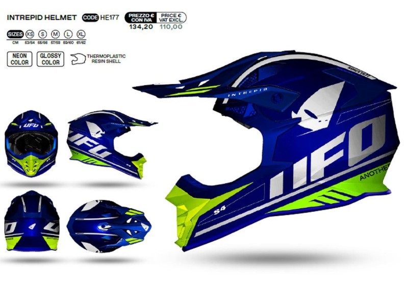 UFO KASK INTREPID CROSS KOLOR NIEBIESKI/ŻÓŁTY FLUO ROZMIAR L ( ECE 22R06 ) - KOLEKCJA 2024