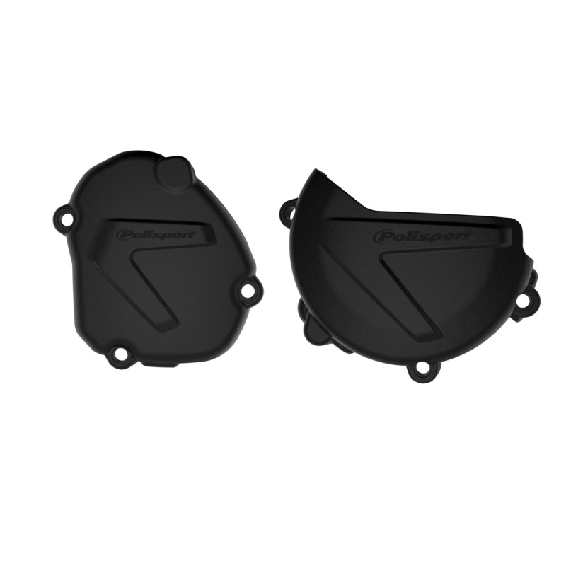 POLISPORT ZESTAW OSŁONA POKRYWY (DEKLA) ALTERNATORA ORAZ OSŁONA POKRYWY SPRZĘGŁA YAMAHA YZ 125 '08-'25 (8464400001+8463600001) KOLOR CZARNY