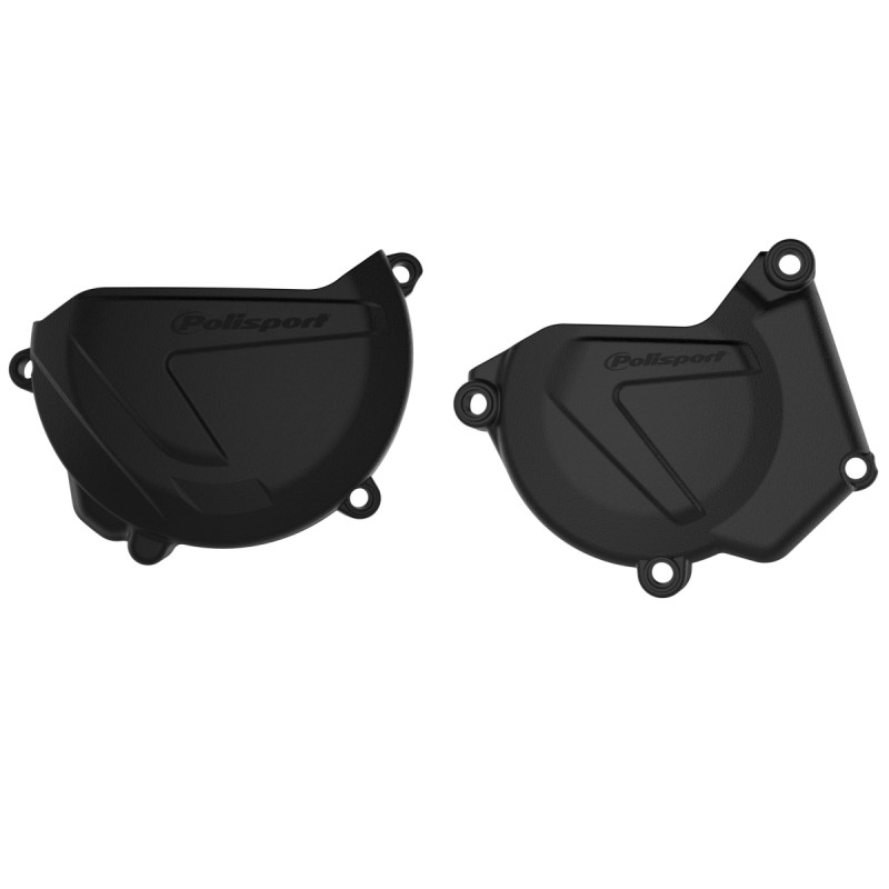 POLISPORT ZESTAW OSŁONA POKRYWY (DEKLA) ALTERNATORA ORAZ OSŁONA POKRYWY SPRZĘGŁA YAMAHA YZ 250 '05-'25 (8464500001+8463700001) KOLOR CZARNY