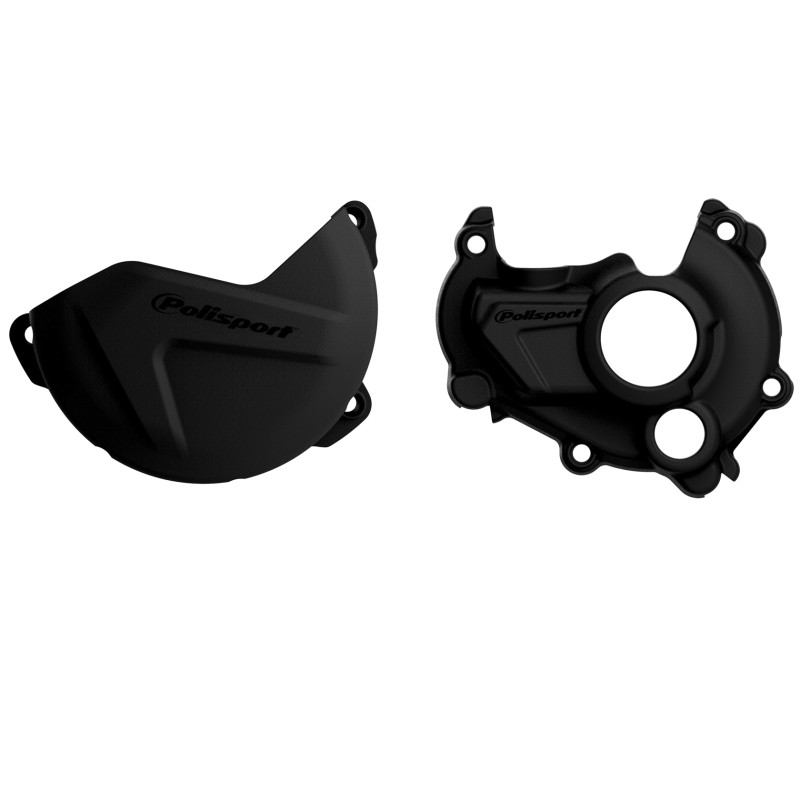 POLISPORT ZESTAW OSŁONA POKRYWY (DEKLA) ALTERNATORA ORAZ OSŁONA POKRYWY SPRZĘGŁA I OSŁONY POMPY WODY YAMAHA YZ 250F '15-'18 (8460600001+8454900001+8484500001) KOLOR CZARNY