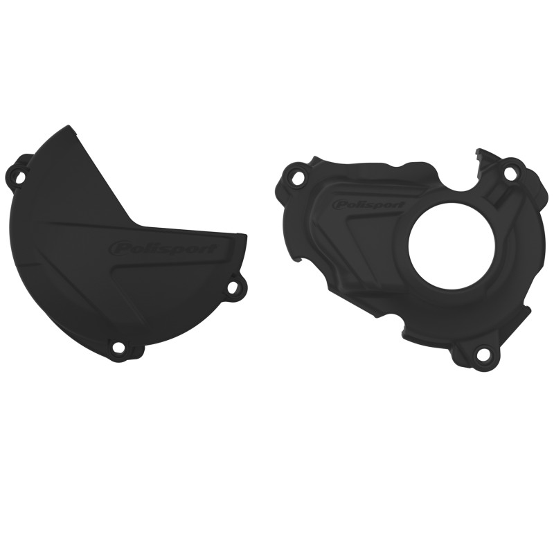 POLISPORT ZESTAW OSŁONA POKRYWY (DEKLA) ALTERNATORA ORAZ OSŁONA POKRYWY SPRZĘGŁA I OSŁONY POMPY WODY YAMAHA YZ 250F '19-'25 (8471000001+8471200001+8484500001) KOLOR CZARNY