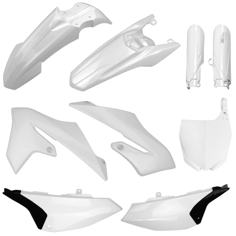 POLISPORT KOMPLET PLASTIKÓW (FULL KIT) YAMAHA YZ 65 '19-'24 W ZESTAWIE TABLICA PRZEDNIA (8665500001) I OSŁONY AMORTYZARORÓW (8399800001) KOLOR BIAŁY