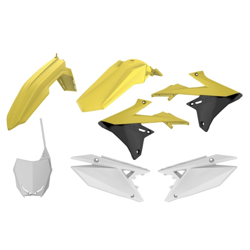 POLISPORT WYPRZEDAŻ KOMPLET PLASTIKÓW SUZUKI RMZ 250 '19-'24; RMZ 450 '18-'24 KOLOR OEM ŻÓŁTY