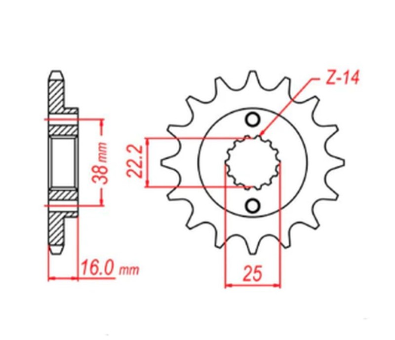 MTX PARTS ZĘBATKA PRZEDNIA 490 15 DUCATI MONSTER 600/750/900 (JTF736.15) (ŁAŃC. 520) (1)