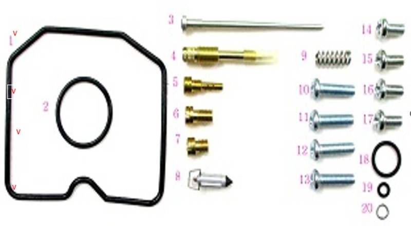 BEARING WORX ZESTAW NAPRAWCZY GAŹNIKA KAWASAKI KLF 300B BAYOU '96-'05 (26-1227) (1)