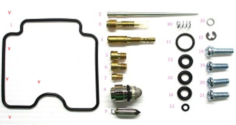 BEARING WORX ZESTAW NAPRAWCZY GAŹNIKA YAMAHA YFM 350FA BRUIN '06, YFM 350 GRIZZLY '07-'14, YFM 35X WOLVERINE '06-'09 (26-1262) (1)