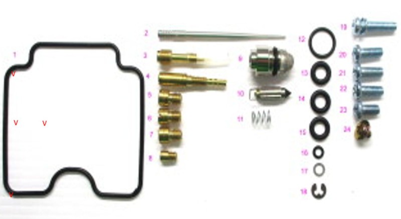 BEARING WORX ZESTAW NAPRAWCZY GAŹNIKA YAMAHA YFM 400 KODIAK '01-'02 (26-1382) (1)