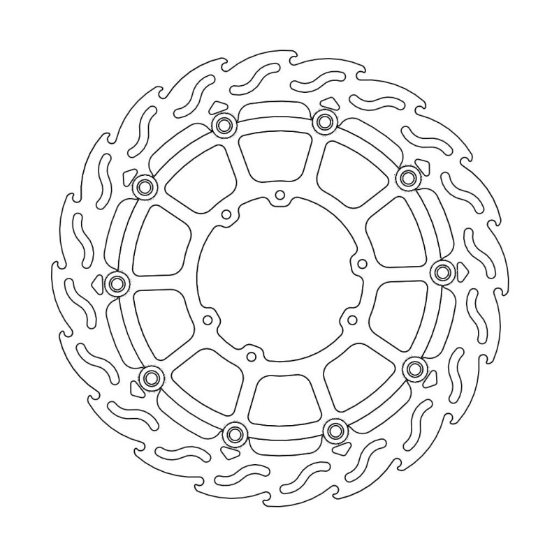 MOTO-MASTER TARCZA HAMULCOWA PŁYWAJĄCA FLAME PRZÓD SUPERMOTO 320MM Z ALUMINIOWYM ŚRODKIEM DO ZACISKU 4-TŁOCZKOWEGO MOTO-MASTER HONDA (PATRZ OPIS DODATKOWY) (1)