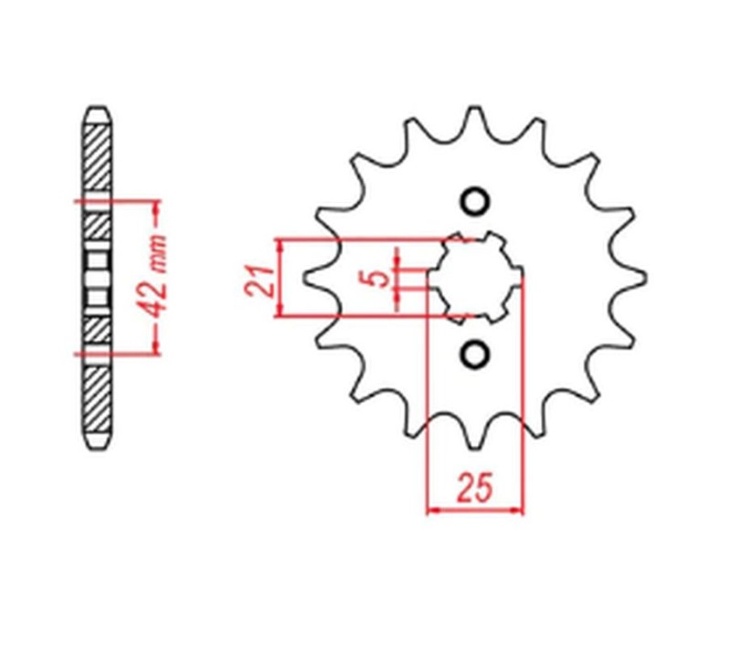 MTX PARTS ZĘBATKA PRZEDNIA 569 16 YAMAHA XV 250 '89-'94, XVS 250 '08-'17, XV 250`89-15 (+2) (JTF569.16) (ŁAŃC. 520) (1)