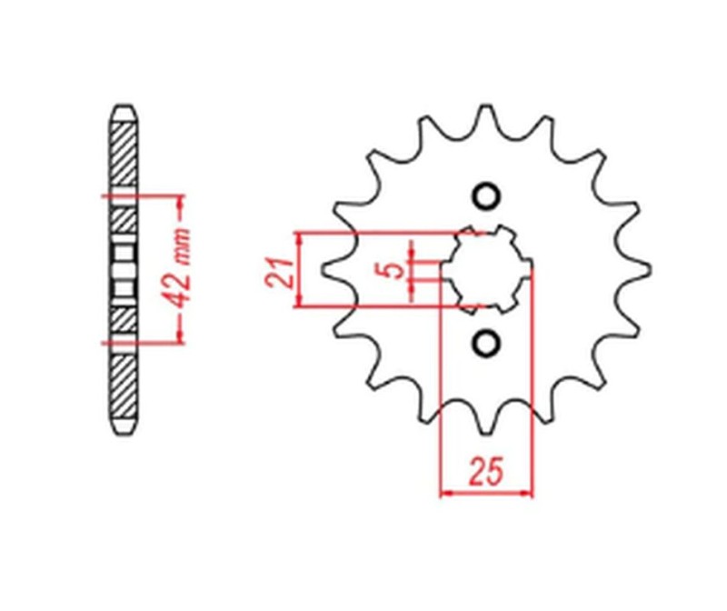 MTX PARTS ZĘBATKA PRZEDNIA 350 14 HONDA XR 600R '91-'00, TRX 400EX /X '05-'14 (JTF1309.14) (ŁAŃC. 520) (1)