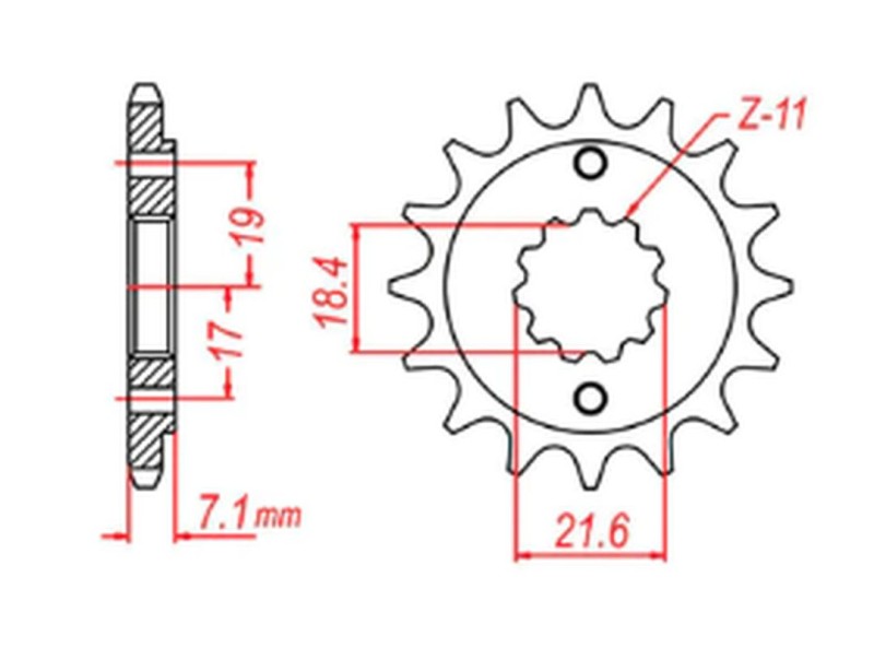 MTX PARTS ZĘBATKA PRZEDNIA 2067 14 HONDA CRF 250L '13-'15 (JTF1321.14) (MOŻNA STOSOWAĆ JAKO 2506 14 ORAZ 2261 14) (ŁAŃC. 520) (1)