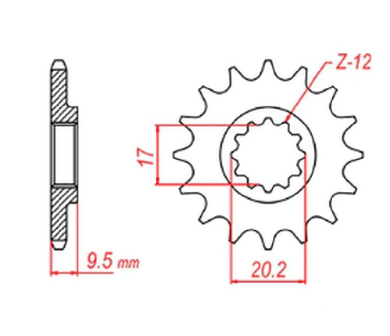 MTX PARTS ZĘBATKA PRZEDNIA 7005 14 KTM SX 65 '98-'18 (JTF1906.14) (ŁAŃC. 420) (1)