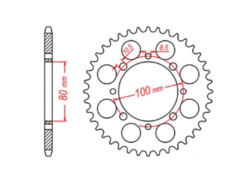 MTX PARTS ZĘBATKA TYLNA 819 41 SUZUKI GZ 250 MARAUDER '99-'10, GN 250 '82-'99 (JTR819/2.41) (ŁAŃC. 520) (1)