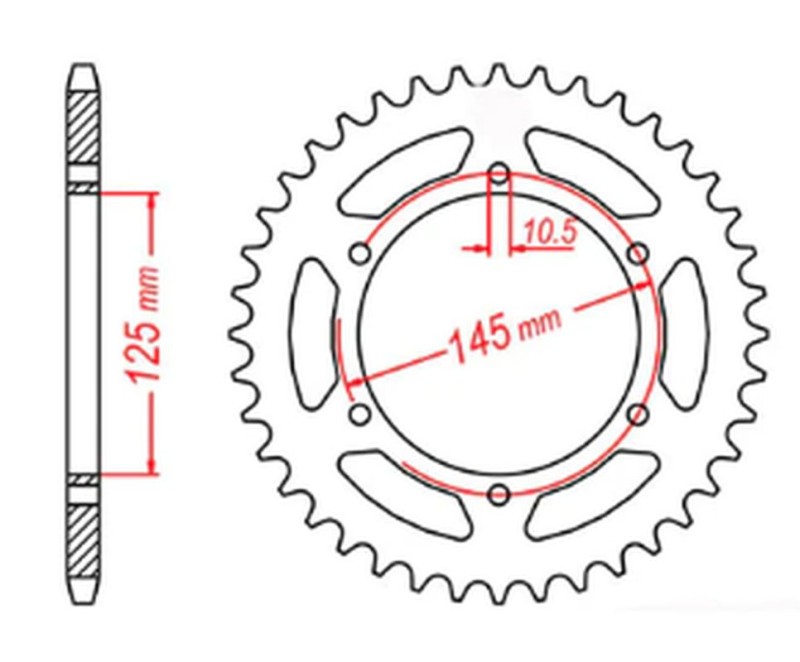 MTX PARTS ZĘBATKA TYLNA 866 46 YAMAHA XTZ 750 89-98 (3LD) (JTR855.46) (ŁAŃC. 520) (1)
