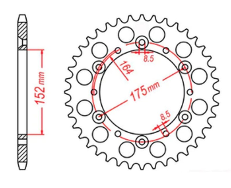 MTX PARTS ZĘBATKA TYLNA 856 50 YAMAHA YZ YZF 88-98 (JTR853.50) (ŁAŃC. 520) (1)