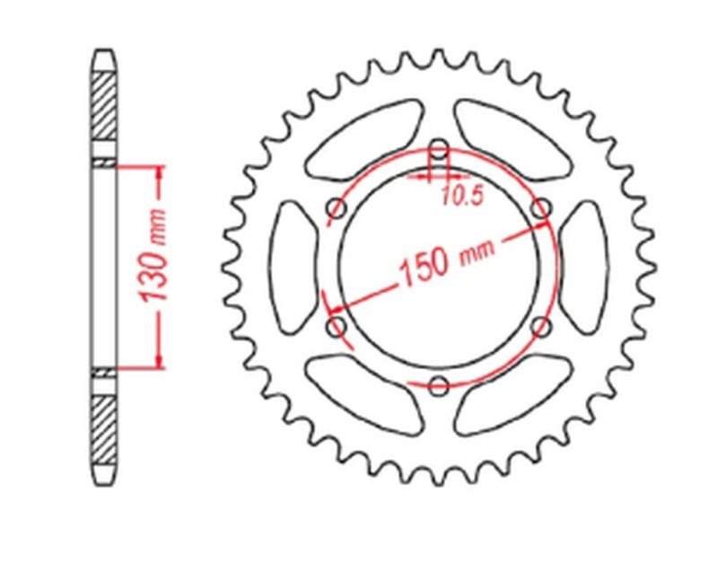 MTX PARTS ZĘBATKA TYLNA 236 46 HONDA NX 650 '95-'01, YAMAHA XJ 6 '09-'15 (JTR305.46)* (ŁAŃC. 520) - PATRZ RÓWNIEŻ 430946 (JTR245/3.46) (1)