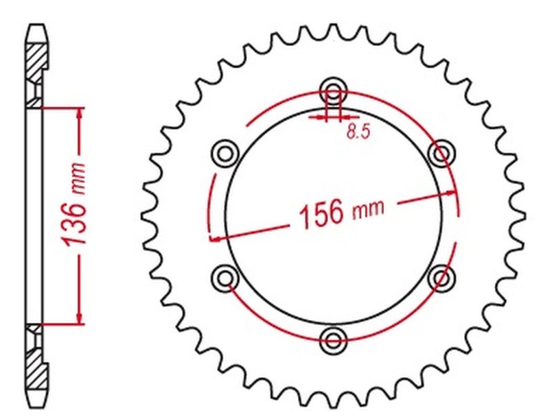 MTX PARTS ZĘBATKA TYLNA 4365 43 SUZUKI DR 650 SE '96-'12 (JTR1791.43) (ŁAŃC. 525) (1)