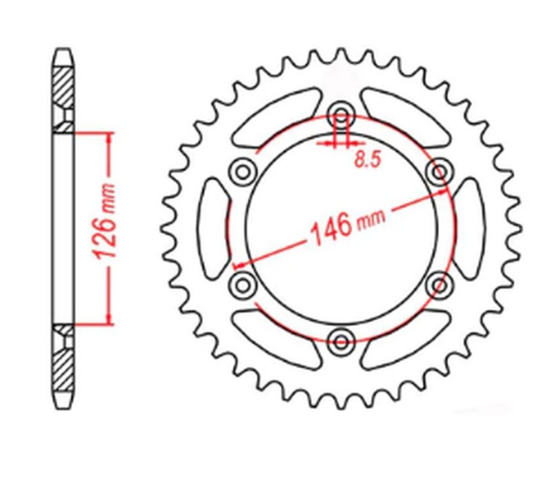 MTX PARTS ZĘBATKA TYLNA 808 44 SUZUKI RM/RMZ (JTR808.44) (ŁAŃC. 520) (1)