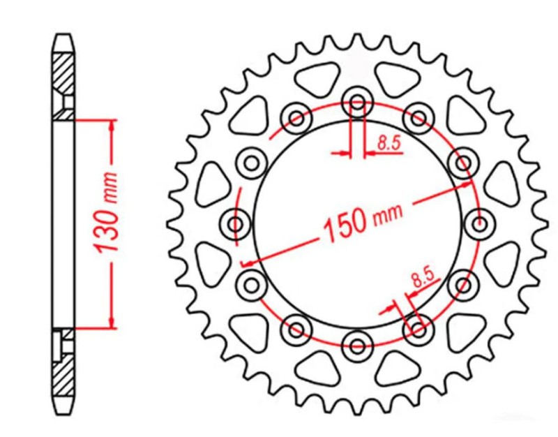MTX PARTS ZĘBATKA TYLNA 245 41 HONDA XL 600 LM '85-'88 (JTR245/2.41) (ŁAŃC. 520) (1)