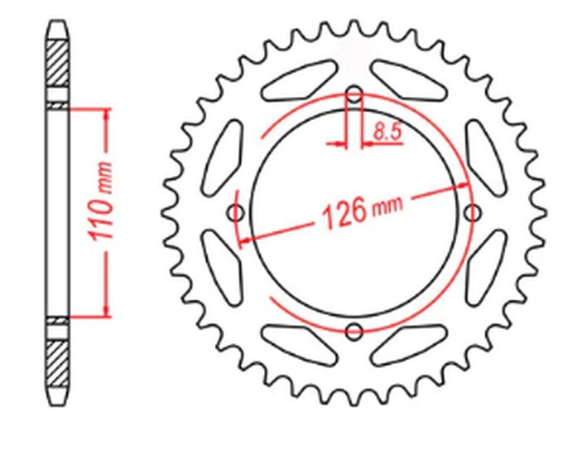 MTX PARTS ZĘBATKA TYLNA 4418 47 KAWASAKI KX 65 '02-'20 (JTR1465.47) (ŁAŃC. 420) (1)