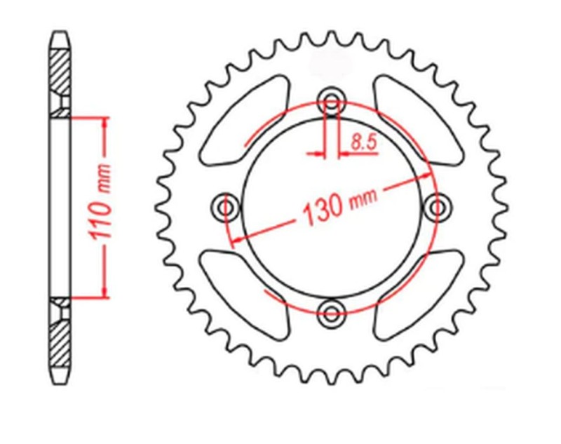 MTX PARTS ZĘBATKA TYLNA 4306 49 HONDA CR 80/85 '85-'07 (JTR215.49) (ŁAŃC. 420) (1)