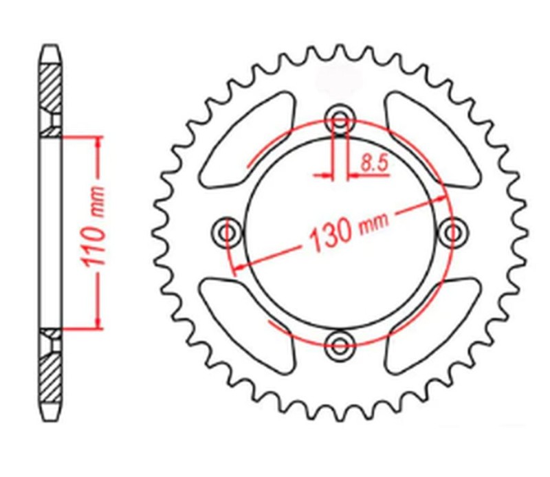 MTX PARTS ZĘBATKA TYLNA 4306 50 HONDA CR 80/85 '85-'07 (JTR215.50) (ŁAŃC. 420) (1)