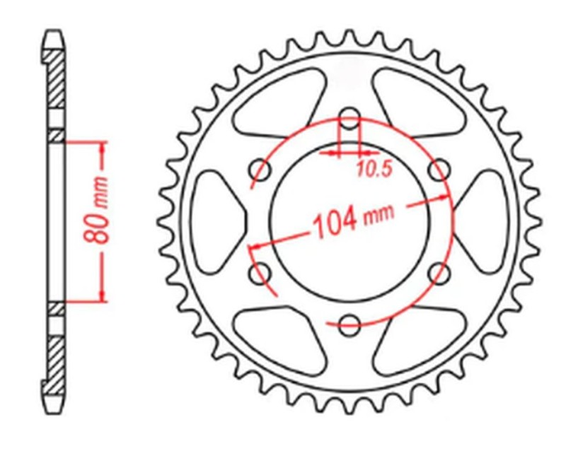 MTX PARTS ZĘBATKA TYLNA 4359 41 KAWASAKI ZX 9R '02-'03, ZX 10 '08-'14, Z1000 SX '11-'15 (JTR1489.41) (ŁAŃC. 525) (1)