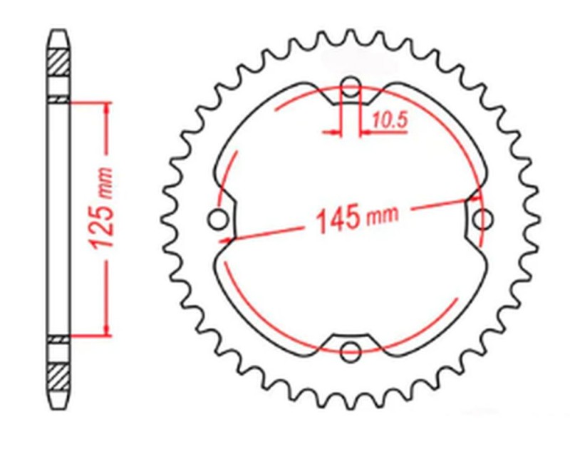 MTX PARTS ZĘBATKA TYLNA 4588 38 YAMAHA YFZ 450R '09-'19, YFM 250/350/450/700 RAPTOR (458838JT) (ŁAŃC. 520) - MOŻE ZASTĄPIĆ JTR857.38 (JTR1857.38) (1)