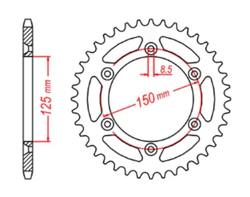MTX PARTS ZĘBATKA TYLNA 899 44 KTM SX/EXC (89944JT) (ŁAŃC. 520) (1)