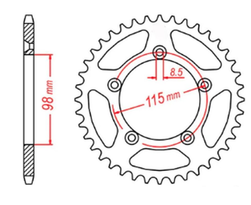 MTX PARTS ZĘBATKA TYLNA 4552 48 KTM SX 65 '12-'18 (JTR894.48) (ŁAŃC. 420) (1)