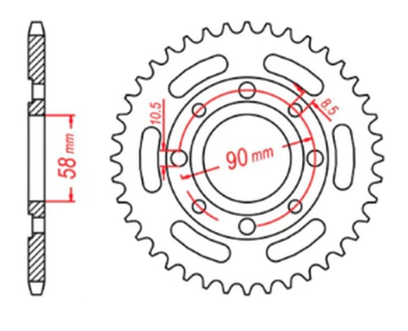 MTX PARTS ZĘBATKA TYLNA 279 33 HONDA CB 250 TWO FIFTY, NIGHTHAWK '92-'02, CMX 250 REBEL (JTR279.33) (ŁAŃC. 520) (1)
