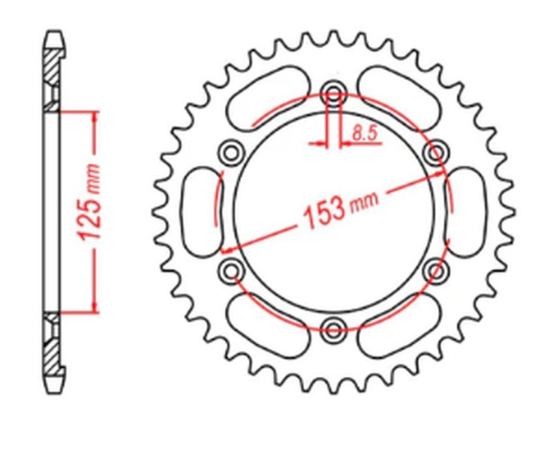 MTX PARTS ZĘBATKA TYLNA 4547 54 HONDA XR 125L '03-'07 (JD19) (JTR1258.54) (ŁAŃC. 428) (1)