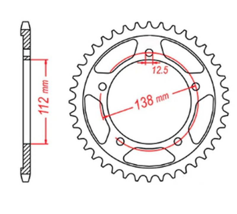 MTX PARTS ZĘBATKA TYLNA 4357 43 HONDA CB 600 HORNET '07-'13, CBR 600F '97-'98, '11-'14, CBF 600 '04-'07 (JTR1304.43) (ŁAŃC. 525) (1)