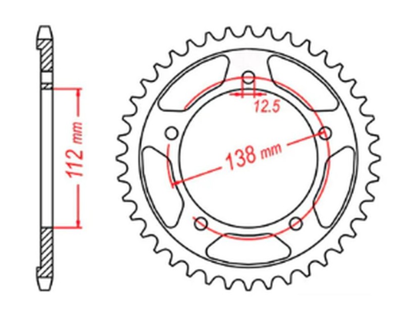 MTX PARTS ZĘBATKA TYLNA 408 43 HONDA CBR 600F '91-'96, CBF 1000 '06-'10 (SC58) (JTR302.43) (ŁAŃC. 530) (1)