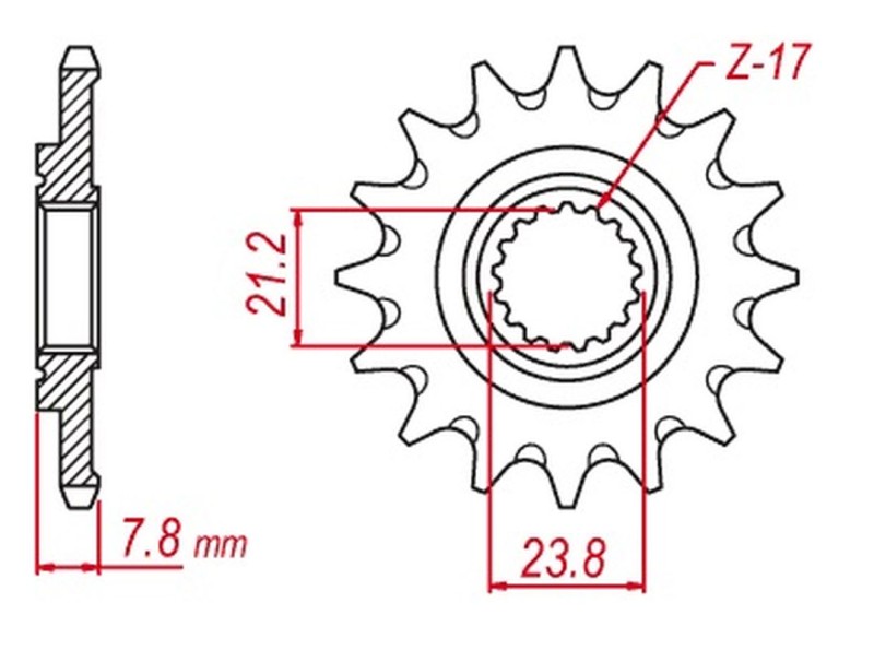 MTX PARTS ZĘBATKA PRZEDNIA HORNET 2320 13 HONDA CRF 250R '18-'23 SAMOOCZYSZCZAJĄCA (JTF1344.13SC) (ŁAŃC. 520) (1)