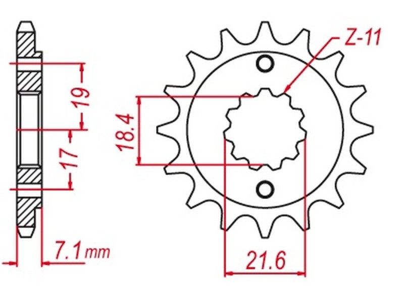 MTX PARTS ZĘBATKA PRZEDNIA HORNET 2260 14 (2160 14) SUZUKI RMZ 450 '13-'20 SAMOOCZYSZCZAJĄCA (JTF1443.14SC) (ŁAŃC. 520) (1)